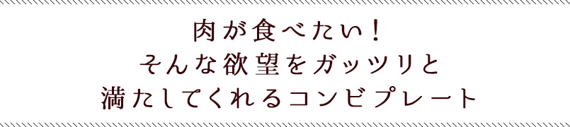 肉が食べたい！そんな欲望をガッツリと満たしてくれるコンビプレート