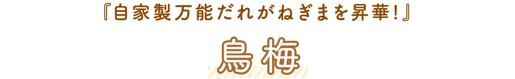 鳥梅「自家製万能だれがねぎまを昇華！」